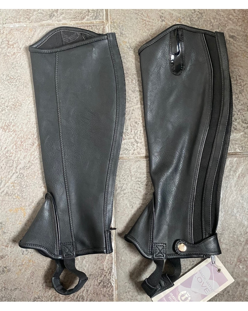 Imperial Riding minichaps kunstleder Lak, Zwart