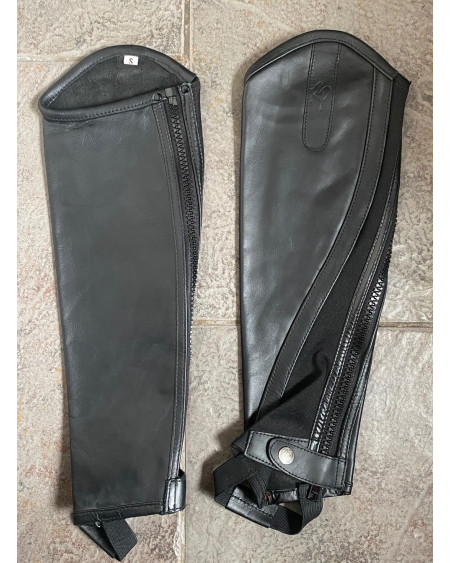 Rider Pro leren mini chaps, Zwart