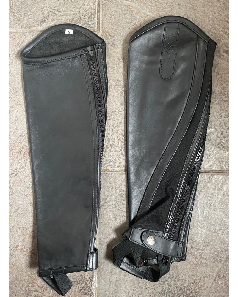 Rider Pro leren mini chaps, Zwart