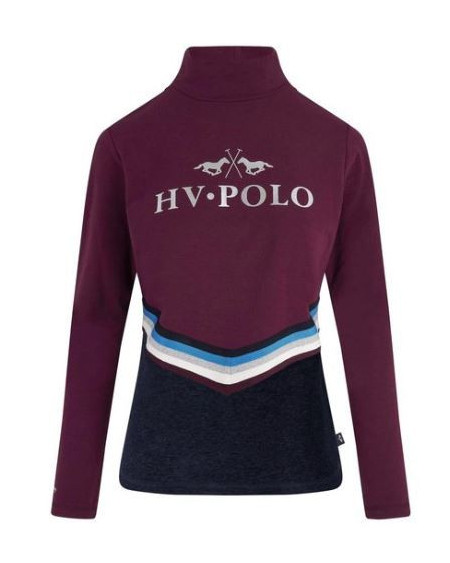 HV Polo Top m lange mouw Dianella, Navy/Aubergine