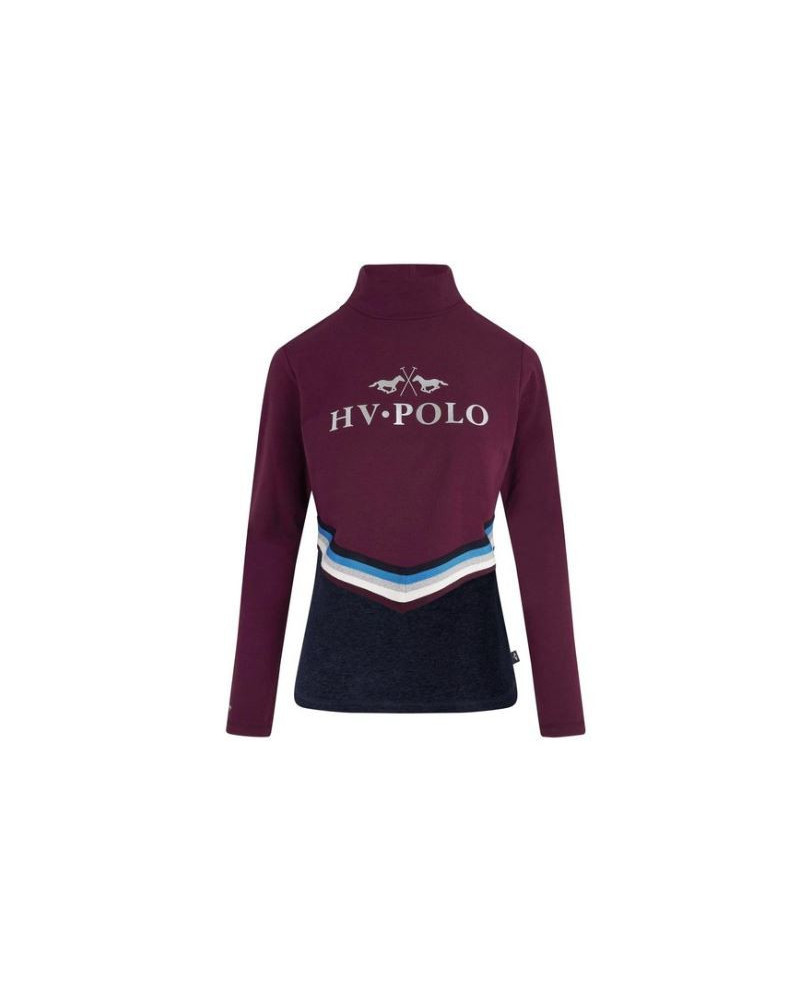 HV Polo Top m lange mouw Dianella, Navy/Aubergine
