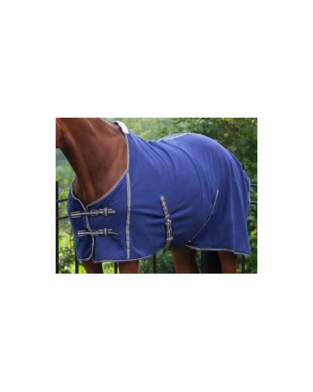 QHP fleece basic zweetdeken met kruissingels, Navy