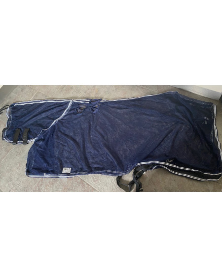 QHP Tuigvliegendeken met vaste hals, Donkerblauw