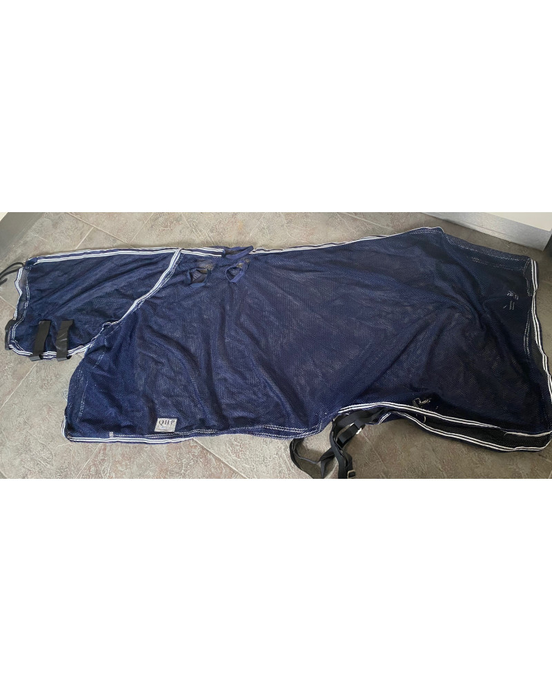 QHP Tuigvliegendeken met vaste hals, Donkerblauw