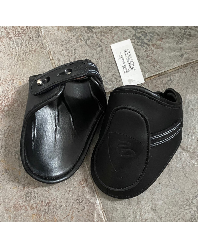 Rider Pro kunstleren strijklappen met knopsluiting, Zwart