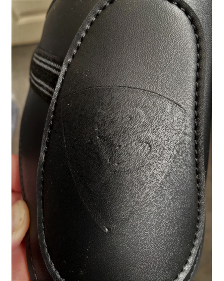 Rider Pro kunstleren strijklappen met knopsluiting, Zwart