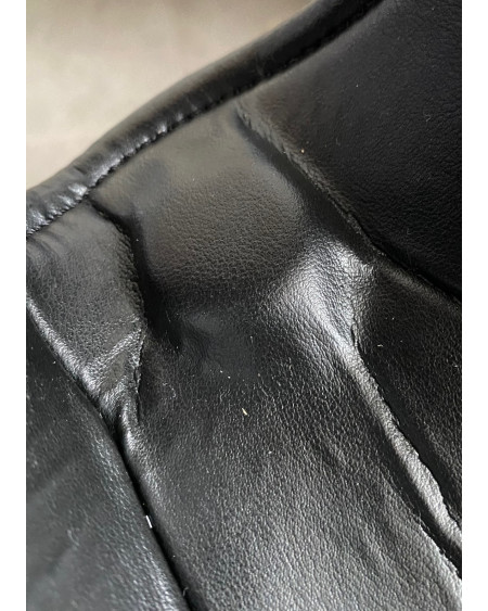 Rider Pro kunstleren strijklappen met knopsluiting, Zwart