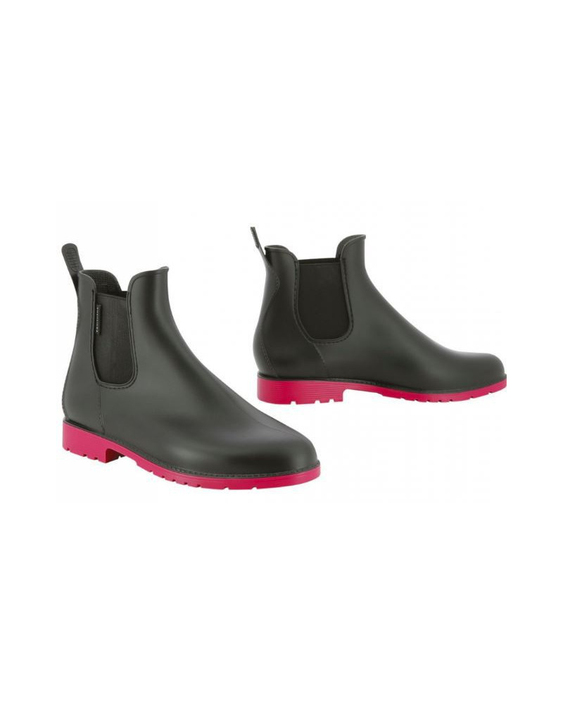 Equitheme PVC jodhpurs, Zwart/Framboos