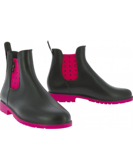 Equitheme PVC jodhpurs Pois, Marine/Fuchsia