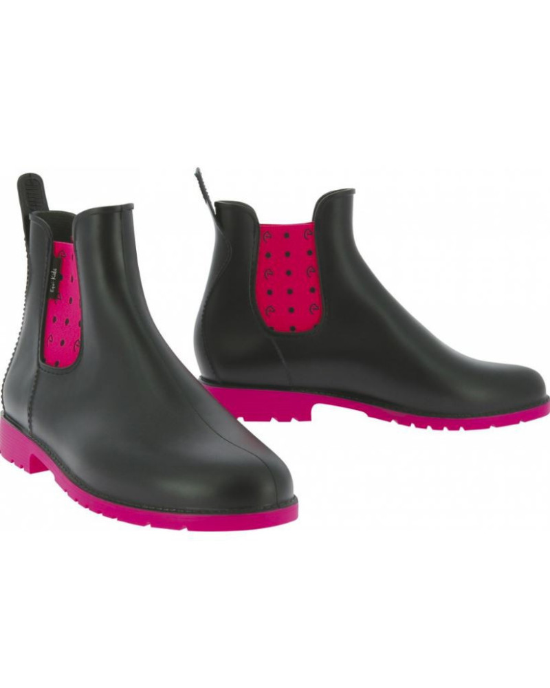 Equitheme PVC jodhpurs Pois, Marine/Fuchsia