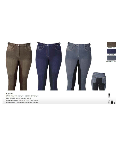 Horka Hudson denim rijbr., Kunstl.Zit, Zwart