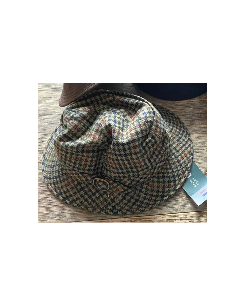 Horka sportieve hoed Globetrotter, camel/zwart/groen/roestbruin geruit