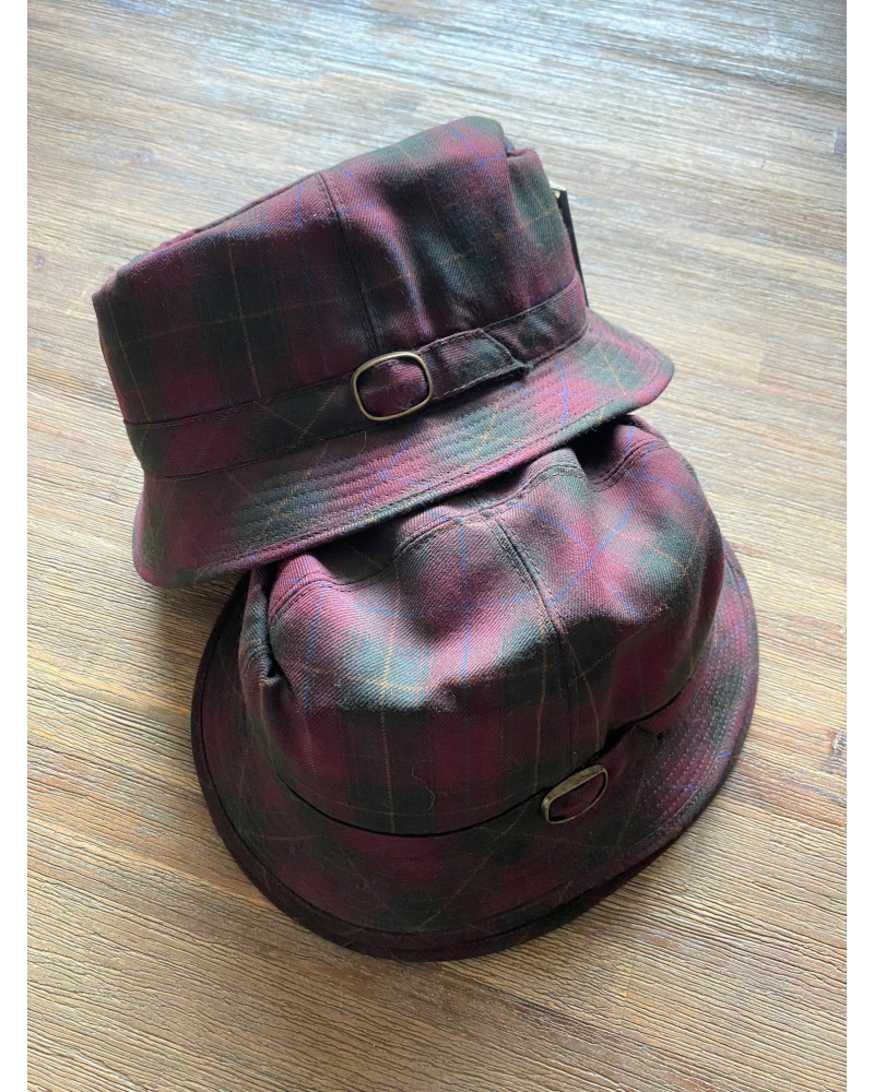 Horka sportieve hoed Globetrotter, bordeaux geruit