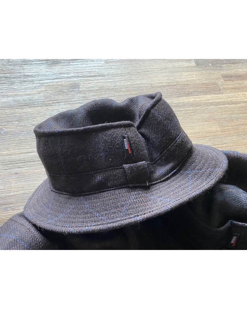 Horka sportieve hoed 82094, Auberginebruin geruit