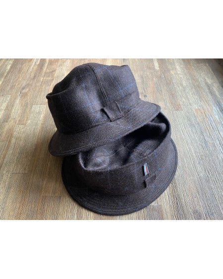 Horka sportieve hoed 82094, Auberginebruin geruit