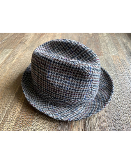 Horka decoratieve hoed 874005, taupegrijs geruit