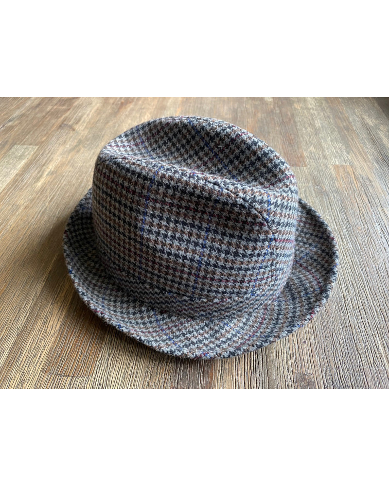 Horka decoratieve hoed 874005, taupegrijs geruit