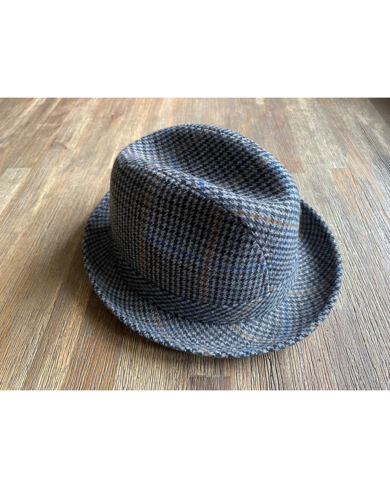 Horka decoratieve hoed 874005, grijs/zwart/blauw/roest geruit