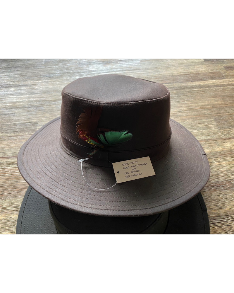 Wax outback hat/hoed, Bruin