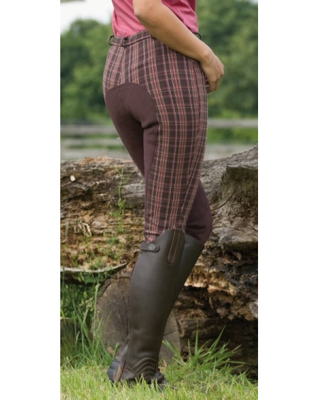 Kantrie Lifestyle rijbr, kunstl. zit, dbruin/roze