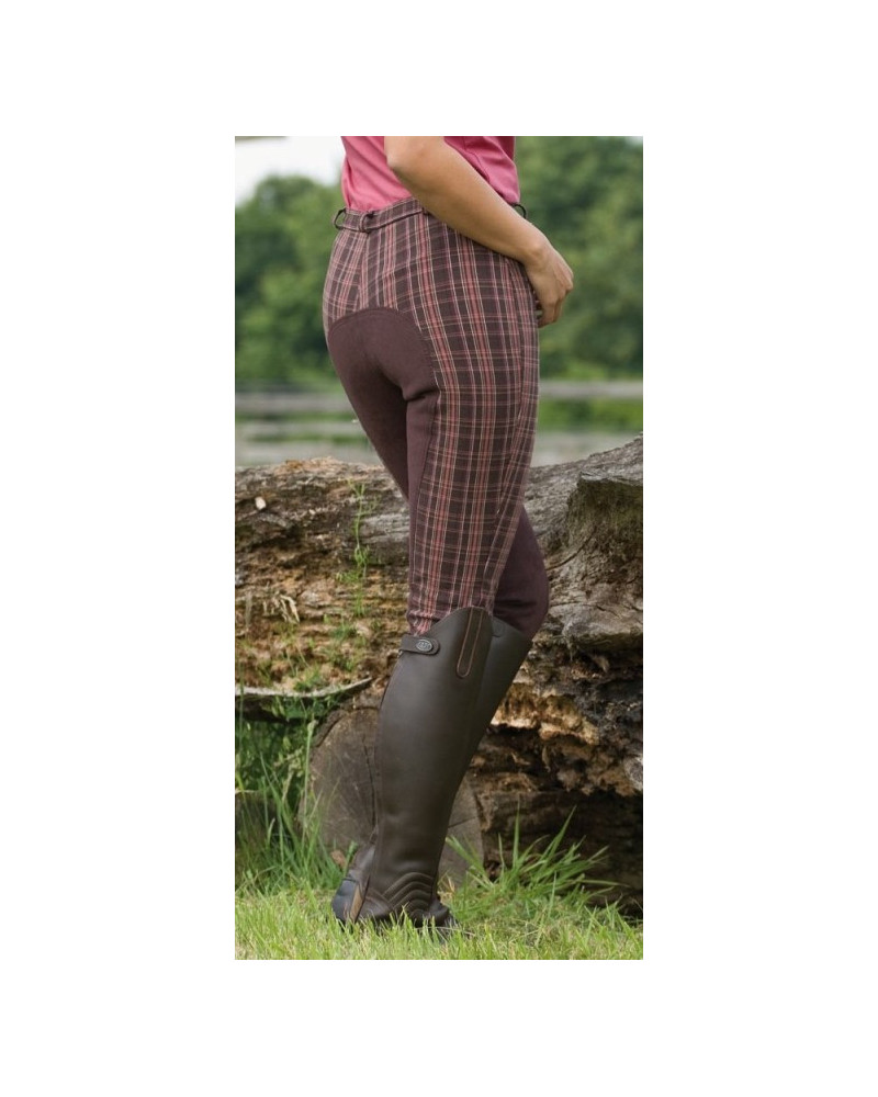 Kantrie Lifestyle rijbr, kunstl. zit, dbruin/roze