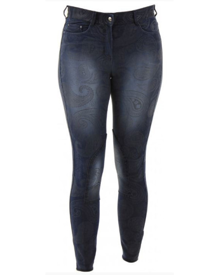 Horka rijbroek Paisley, stofknie, Zwart