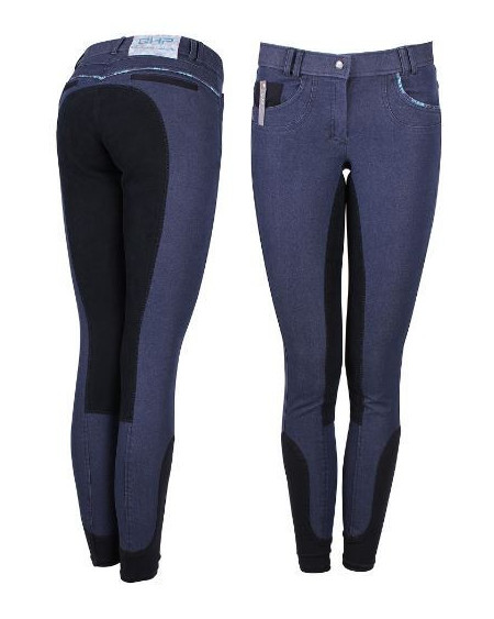 QHP Tayler Jeans rijbr.,kunstl.zit, Jeans blauw