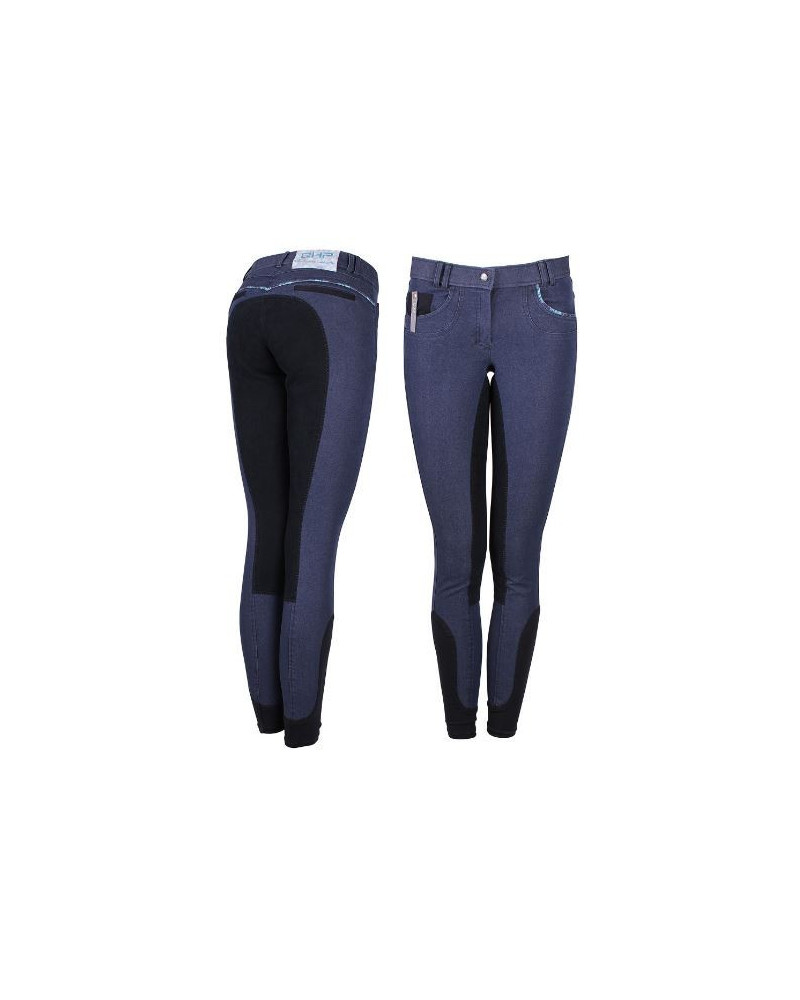 QHP Tayler Jeans rijbr.,kunstl.zit, Jeans blauw