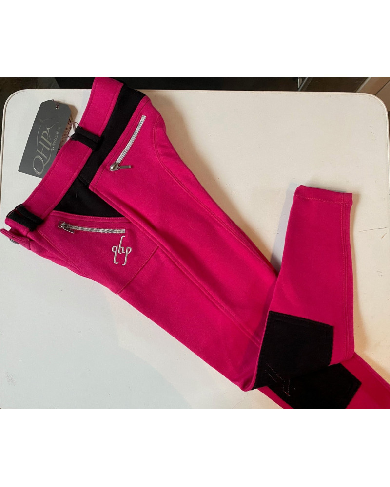 QHP rijbroek Jr. Jamie, Fuchsia/Zwart