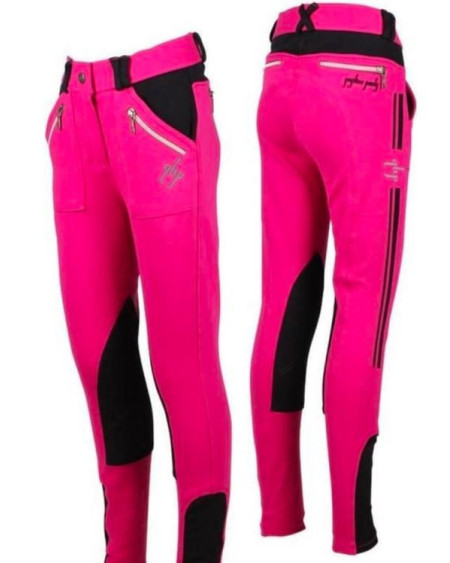 QHP rijbroek Jr. Jamie, Fuchsia/Zwart