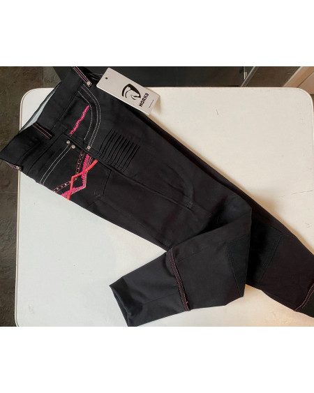 Horka Jr. rijbroek Lyon Elastico, Zwart