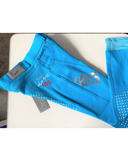 QHP rijbroek Noor Jr., antislip zitvlak, Turquoise
