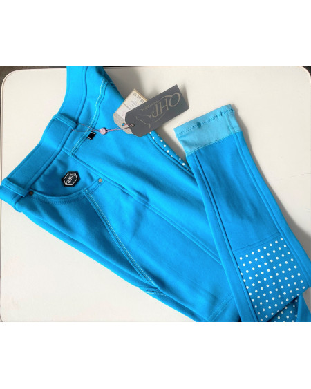 QHP rijbroek Noor Jr., antislip zitvlak, Turquoise