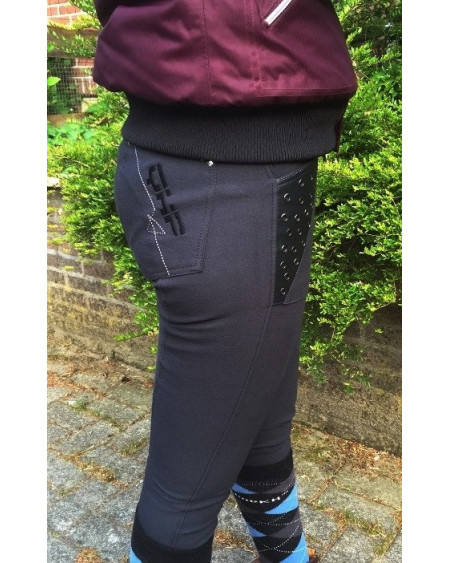 Stoere QHP rijbroek, Antraciet
