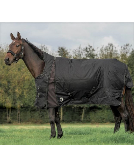 Horka 300gr winterdeken 600D met softshell, halfhoge hals, Zwart