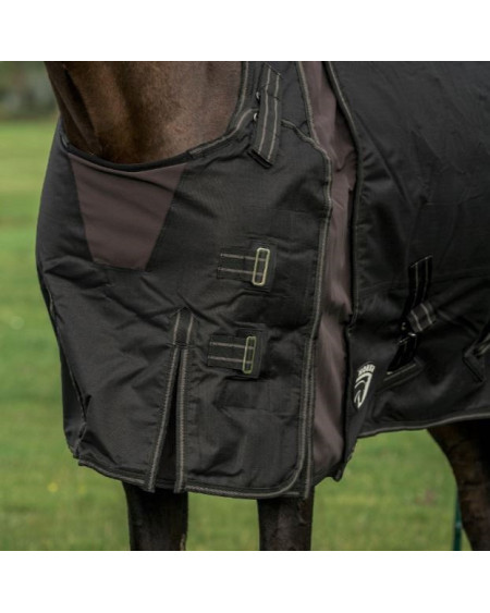 Horka 300gr winterdeken 600D met softshell, halfhoge hals, Zwart