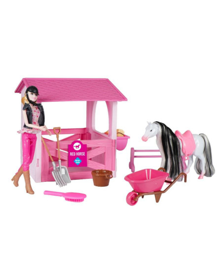 Red Horse Speelgoed Paardenstal, Roze