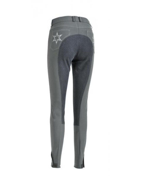 Busse rijbroek Glam-Star, Kunstl.Zit m Siliconen, Grijs