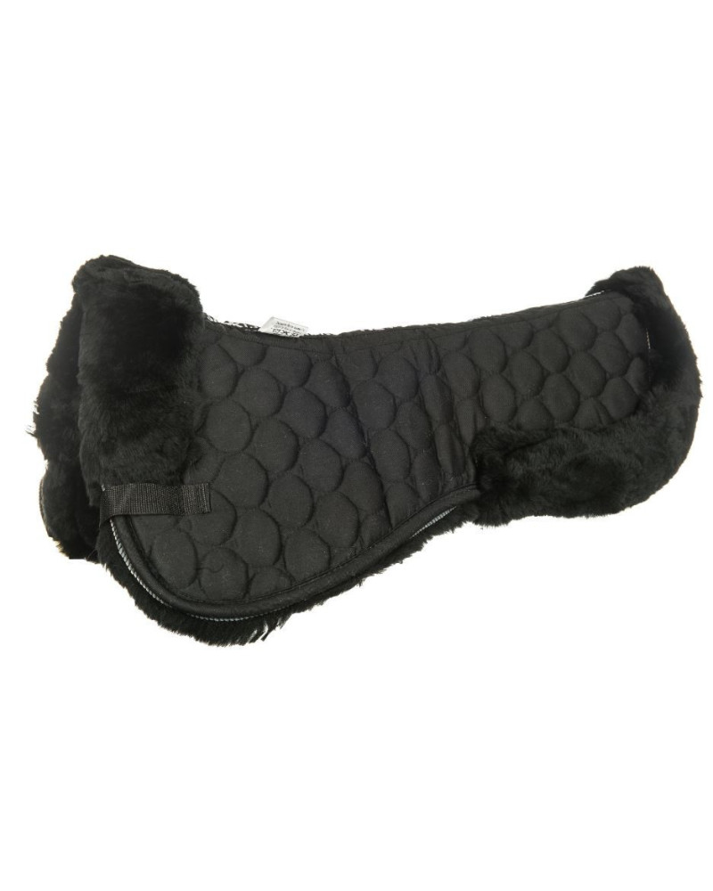 HKM Zadelonderlegger Van Echt Lamsvel, Zwart/Zwart, 58cm