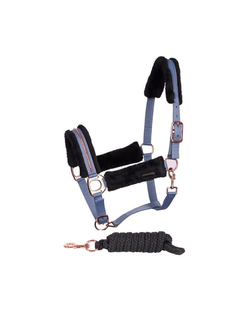 Harry's Horse Halsterset Soft Denici Cavalli Indigo, Staalblauw