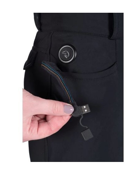 HKM Verwarmde rijbroek Keep Warm Style, Siliconen zitvlak, Zwart