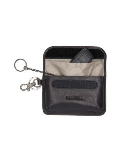 Old West San Antonio sleuteletui met RFID blocking, Zwart/Rood/Bruin