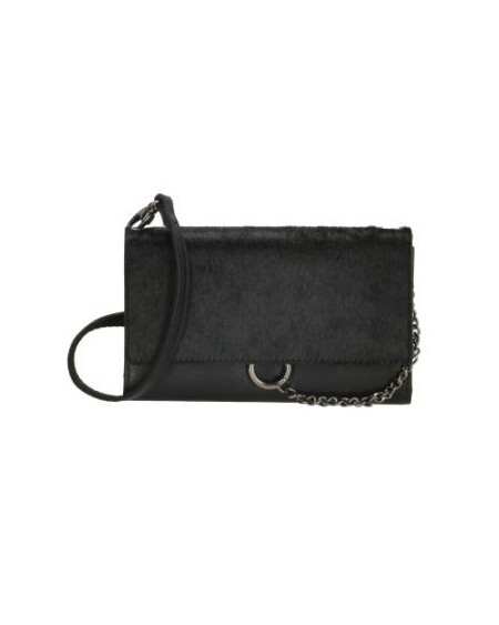 MicMacBags Mendoza portemonnee m telefoonvak 20066, vacht/leer, Zwart