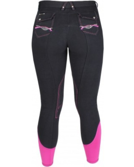 Horka Jr. rijbroek Boston Elasta, Zwart