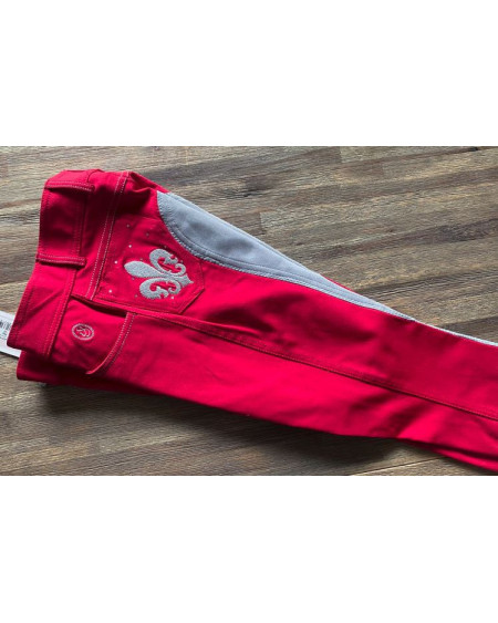 Imperial Riding rijbroek Lily Love Full Seat, Rood/grijs
