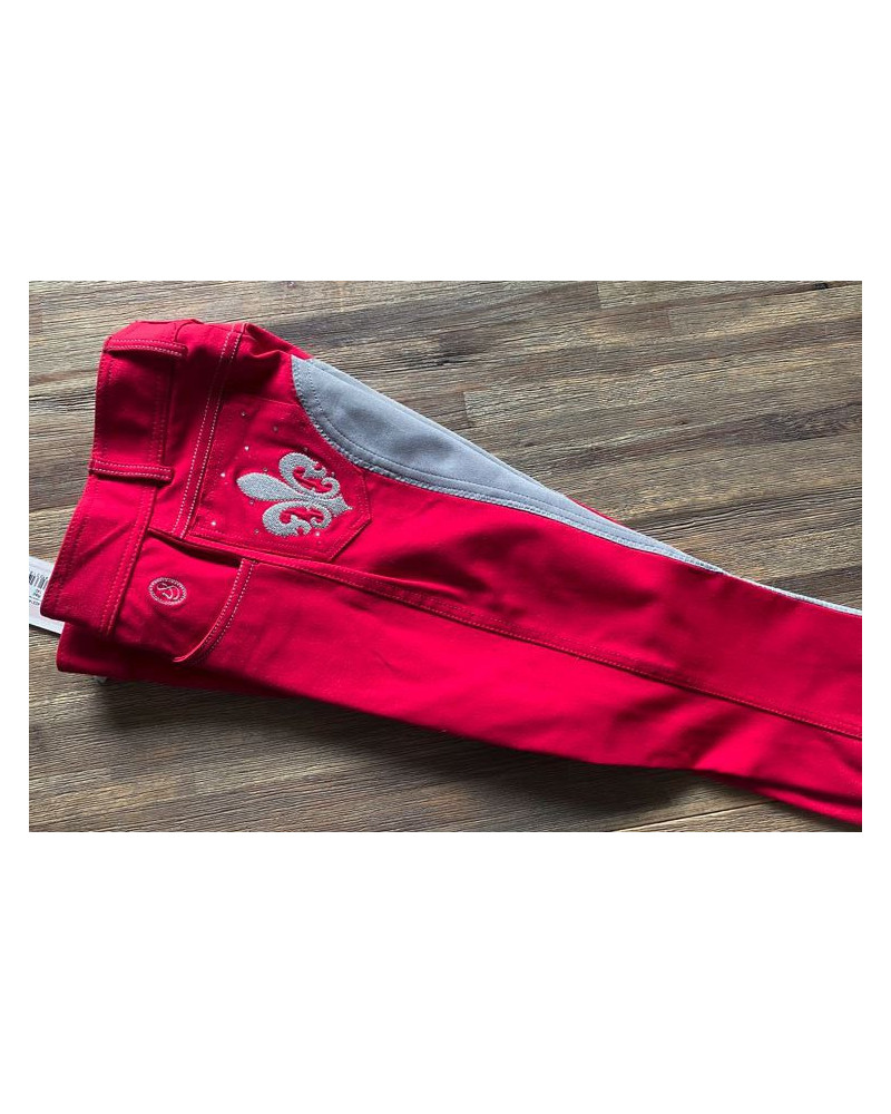 Imperial Riding rijbroek Lily Love Full Seat, Rood/grijs