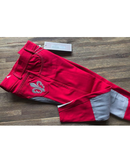 Imperial Riding rijbroek Lily Love Full Seat, Rood/grijs