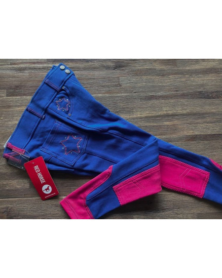 Red Horse Jr rijbroek Carmen Slim Fit, Kobalt