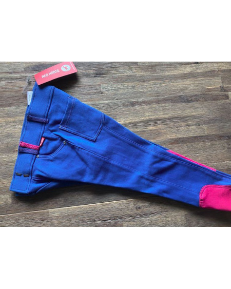 Red Horse Jr rijbroek Carmen Slim Fit, Kobalt