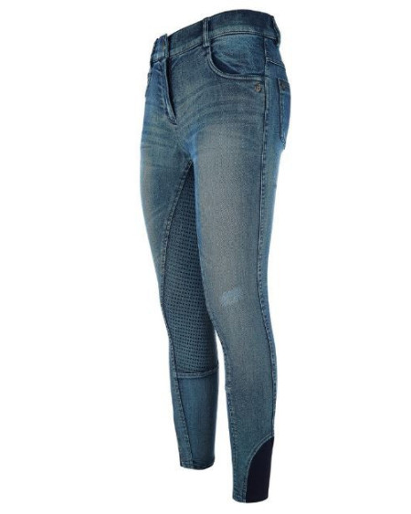 Imperial Riding Base SFS Denim Washed rijbroek, Denim blauw